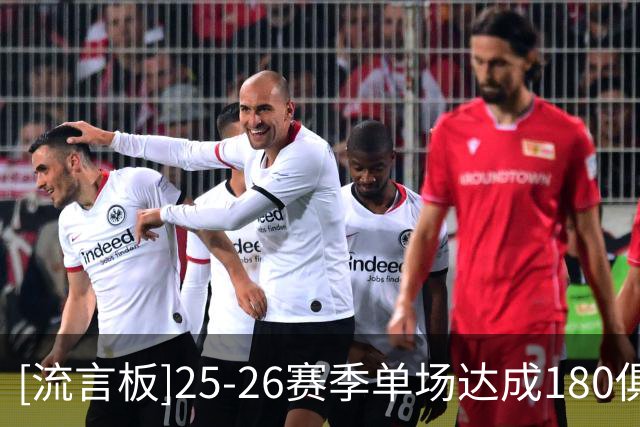 [流言板]25-26赛季单场达成180俱乐部场次榜：克尼普尔23场第一